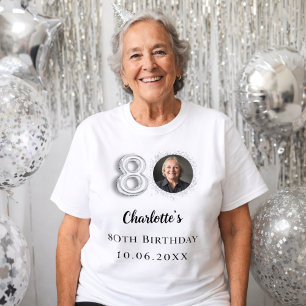 Foto på 80-årsdagen silver t shirt