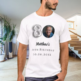 Foto på 80-årsdagen silver t shirt