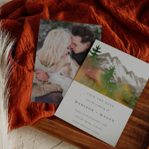 Foto på alla vattenfärgsberg i Gräs Träd Spara Datumet