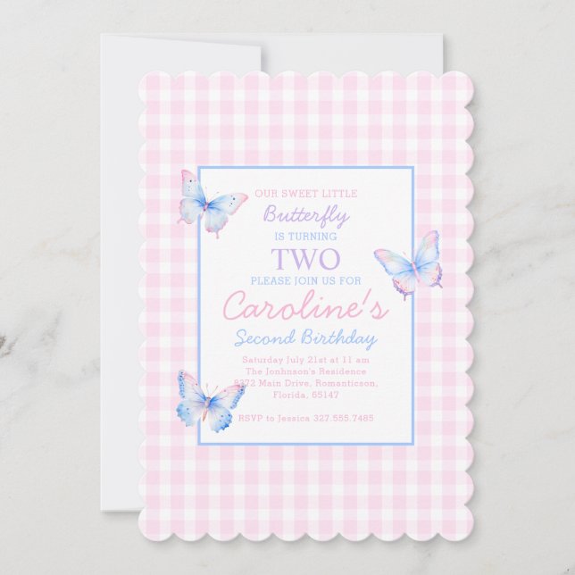 Foto på andra födelsedagsinbjudan till fjäril-Anpa Inbjudningar (Framsida)