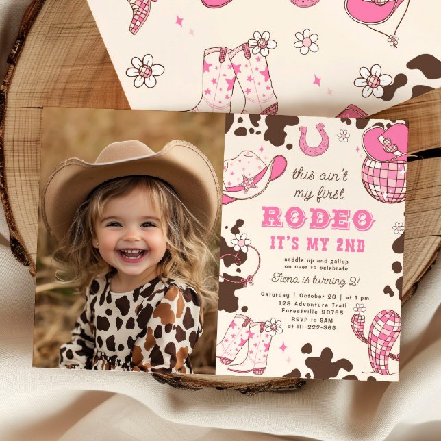 Foto på andra Rodeo Cowgirl Western födelsedagsfes Inbjudningar (Skapare uppladdad)