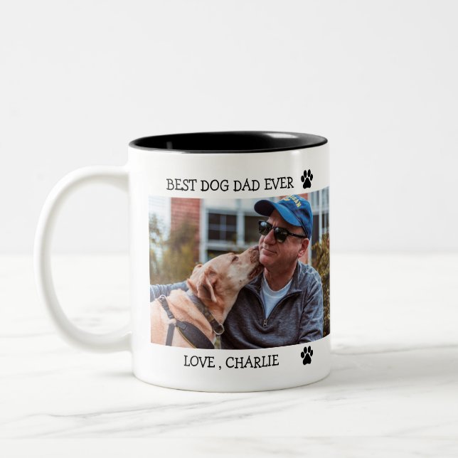 Foto på Anpassningsbarna Best Hund Pappa någonsin  Två-Tonad Mugg (Vänster)