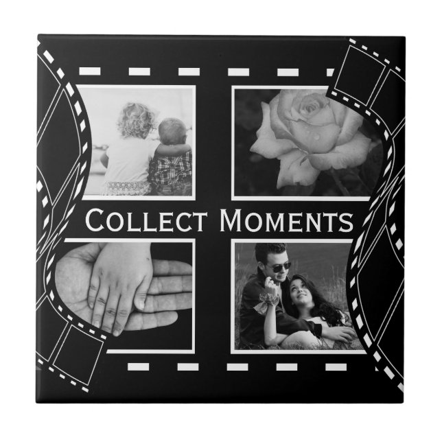Foto på Anpassningsbarna Black and White Film Reel Kakelplatta (Framsidan)
