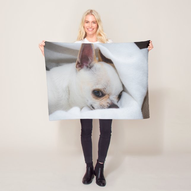 Foto på anpassningsbarna Chihuahua i din hund-valp Fleecefilt (På plats)