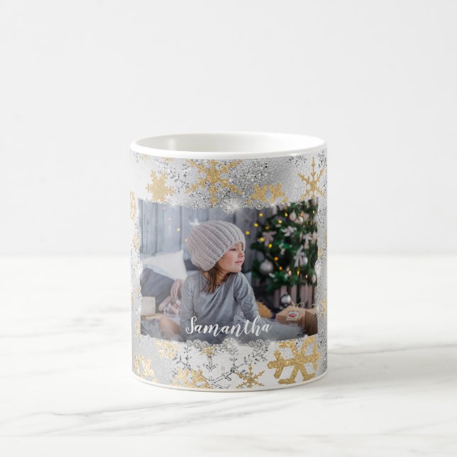 Foto på anpassningsbarna Elegant guld och silver Kaffemugg (Center)