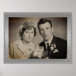 Foto på anpassningsbarna Grand silver gräns ram po Poster