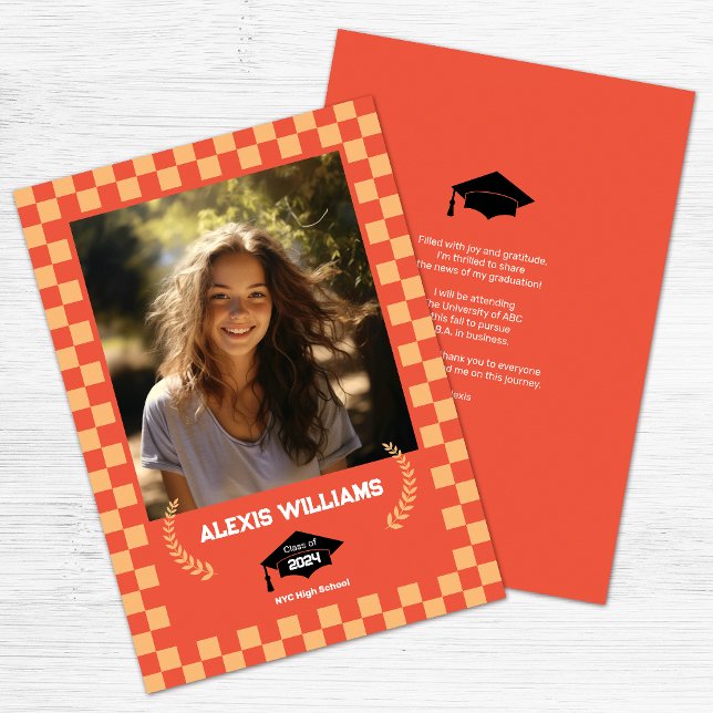 Foto på Anpassningsbarna orange Checkerboard Meddelande (Skapare uppladdad)