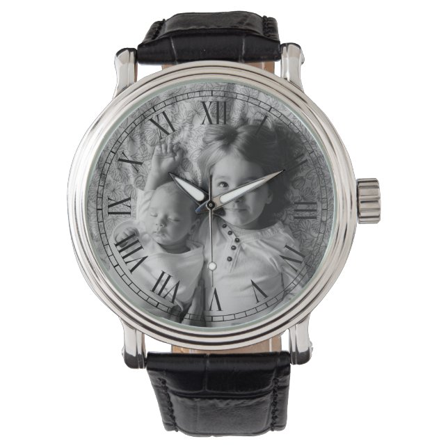 Foto på Anpassningsbarna Svarta och vita Stil Armbandsur (Framsida)