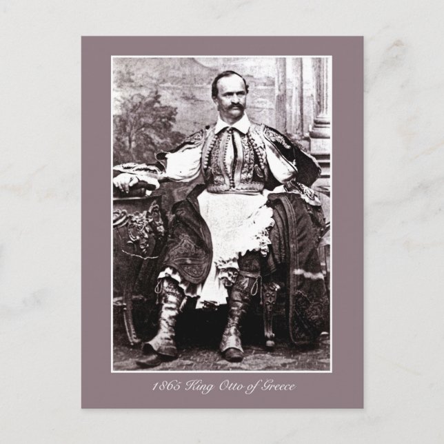 Foto på Antique 1865 Kung Otto of Greece Vykort (Framsida)