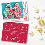 Foto på återbildsfamiljen god jul red vintage julkort<br><div class="desc">god jul Red vintage retro-Helgdag-fotokort,  två sidokort,  på helgdag baksida</div>