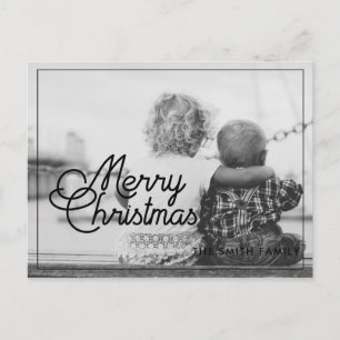 Foto på återfamiljen god jul vykort