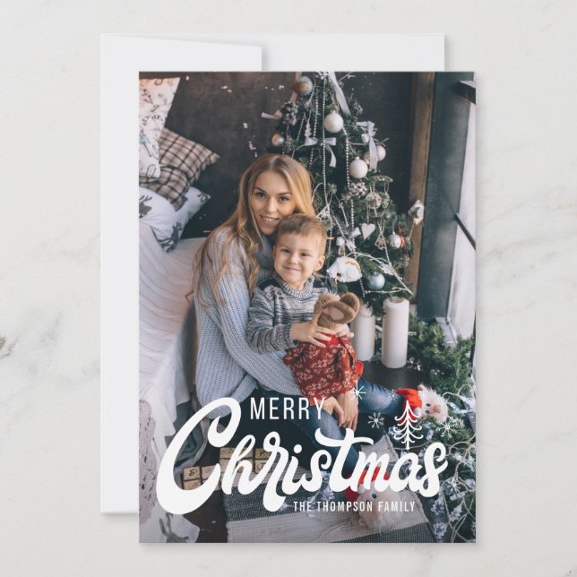 Foto på återställ skripttypografi för god jul julkort (Framsida)