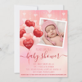 Foto på Babyskor Rosa Valentine Hearts Ballots Inbjudningar