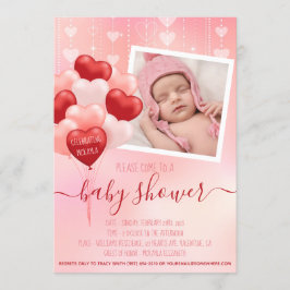 Foto på Babyskor Rosa Valentine Hearts Ballots Inbjudningar