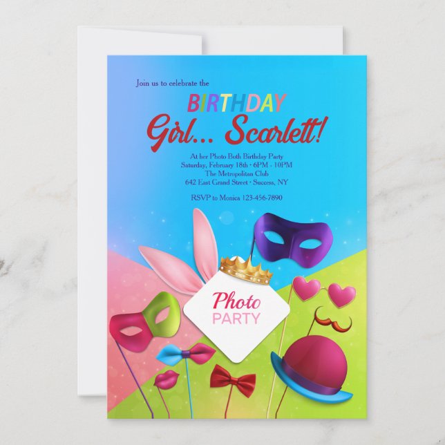 Foto på båda Födelsedagsfest inbjudan (Framsida)