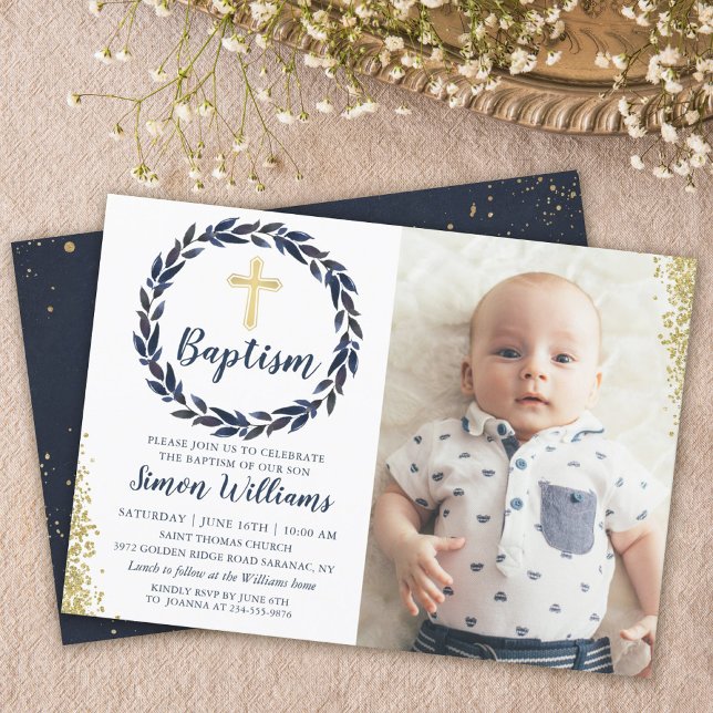 Foto på "Baptism" i Guld Glitter Inbjudningar (Skapare uppladdad)
