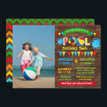 Foto på bassäng födelsedagskalas syskon kombinerat inbjudningar<br><div class="desc">Bassäng kombinerade party med ett primärt färg-system och en träbakgrund. Lägg till en egen ordalydelse och ett eget foto i mallen,  ändra storlek på foto och anpassa den (typsnitt färg,  typsnitt stil,  flytta inslag,  bakgrund),  klicka på anpassa,  rulla ned och klicka på länken "klicka för att anpassa ytterligare".</div>