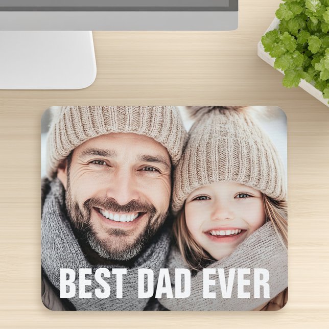Foto på bästa pappa någonsin i fars dag musmatta (Best dad ever father's day photo mouse pad)