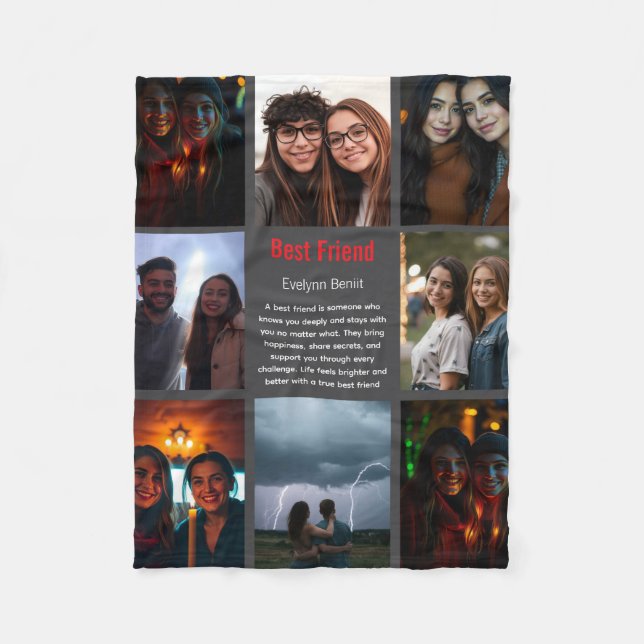 Foto på bästa vänstra Vänskap dag Fleecefilt (Framsidan)