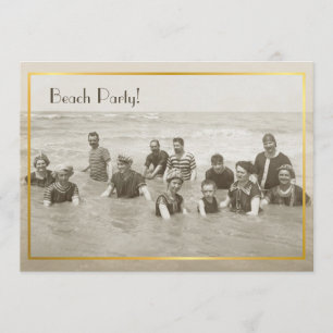 Foto på Beach Party-vintagen Inbjudningar