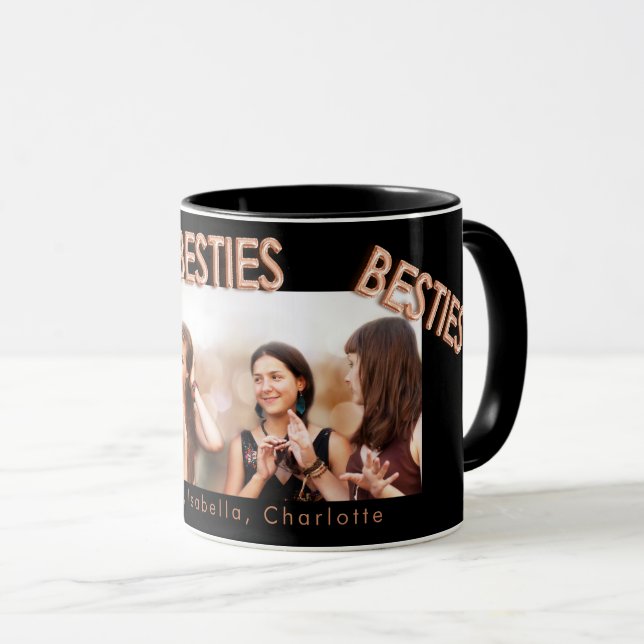 Foto på besties i ro guld mugg (Framsida höger)