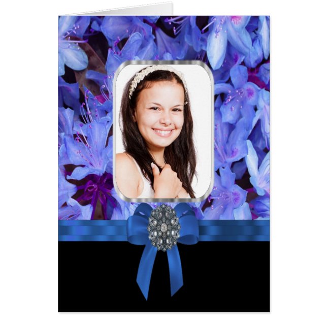 Foto på blåblommans personlig hälsningskort (Framsidan)