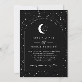 Foto på Black Celestial Arched Wedding Inbjudningar