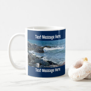 Foto på blått textmeddelande för Atlanten Vågar Kaffemugg