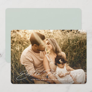 Foto på Blesings-bilder för elegant Script Påsk Julkort