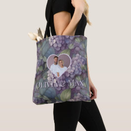 Foto på blommigt av dammig lila chic elegant vatte tygkasse