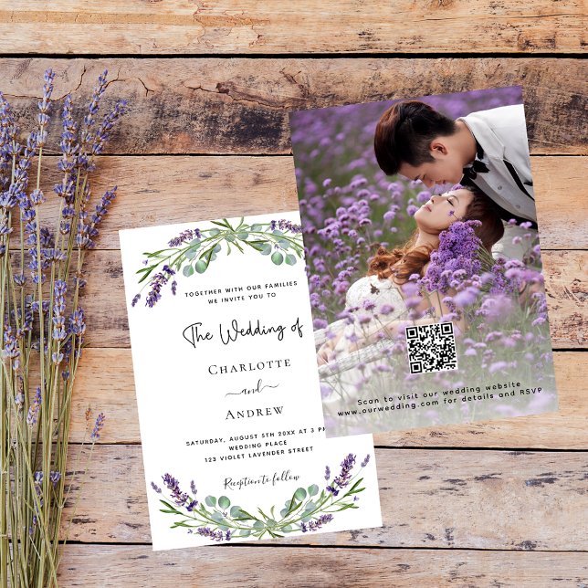 Foto på blommigtar med Lavender violet OSA bröllop Inbjudningar (Skapare uppladdad)