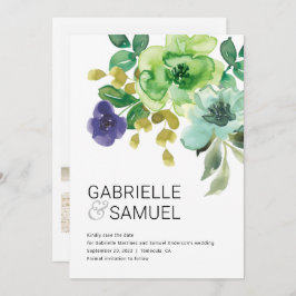 Foto på Blommigten Modern färgstark vattenfärg Spara Datumet