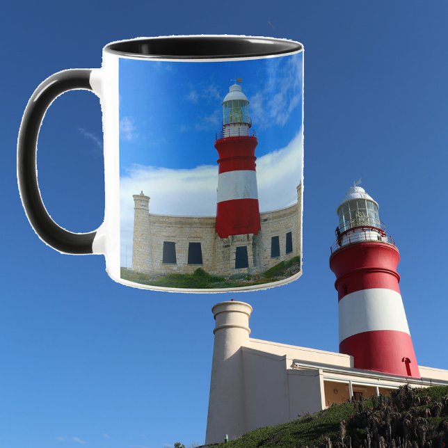 Foto på Blue White Red Coffee Time Mugg (Left Side with Background)