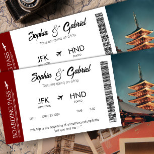 Foto på Boarding Pass Birthday Flight Gift Voucher Inbjudningar