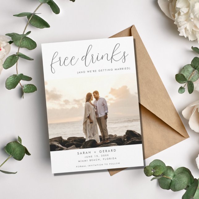 Foto på bröllop för destinationsbuss för fria dryc spara datumet (Skapare uppladdad)