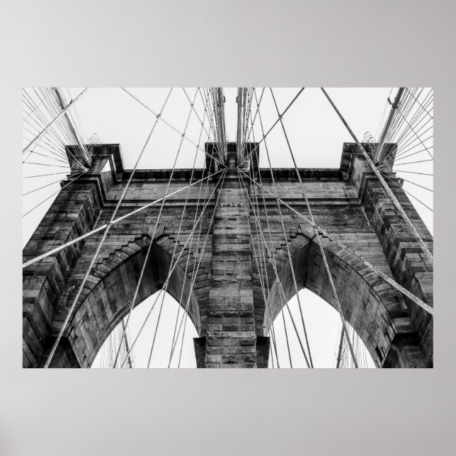 Foto på Brooklyn Bridge i NYC Poster (Framsidan)