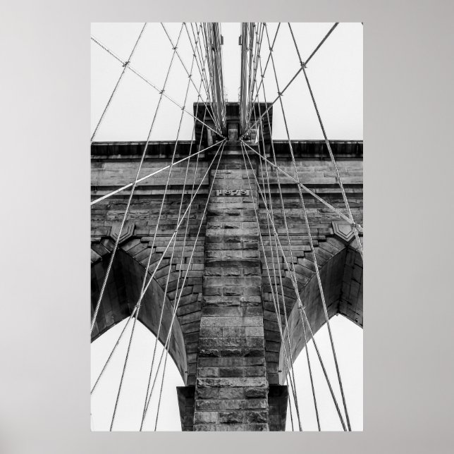 Foto på Brooklyn Bridge i NYC Poster (Framsidan)