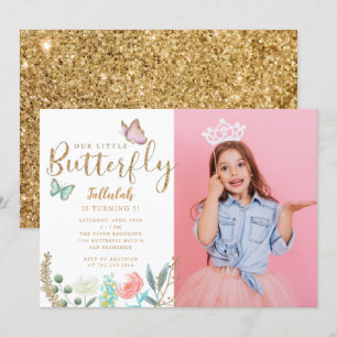 Foto på Butterfly Theme Flick kalas Inbjudningar
