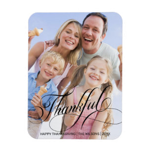 Foto på Calligraphy Script Thanktive Thanksgiving Magnet