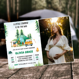 Foto på Campingberget Rustic Baby Shower Party Inbjudningar