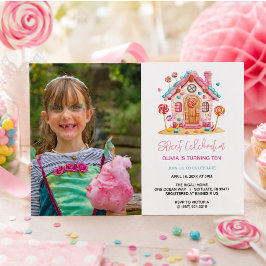 Foto på Candyland Sweet Firande Barns födelsedag Inbjudningar
