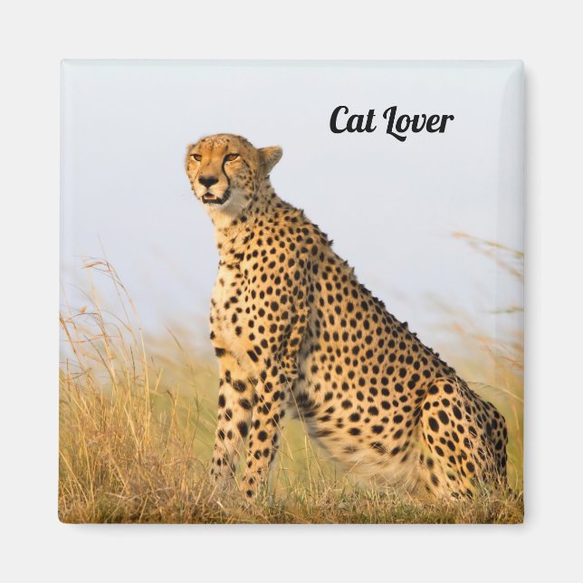 Foto på Cat Lover cheetah Magnet (Framsidan)