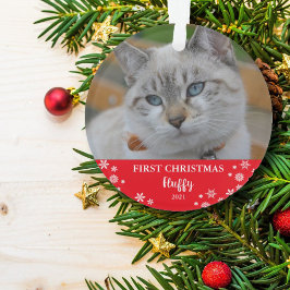 Foto på Cat-snöflingor vid första jul