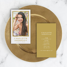 Foto på Classy White Faux Guld Headshot Visitkort