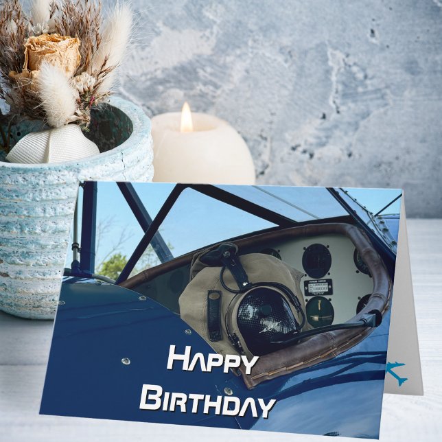 Foto på cockpit, Coola Pilot Birthda Kort (Skapare uppladdad)