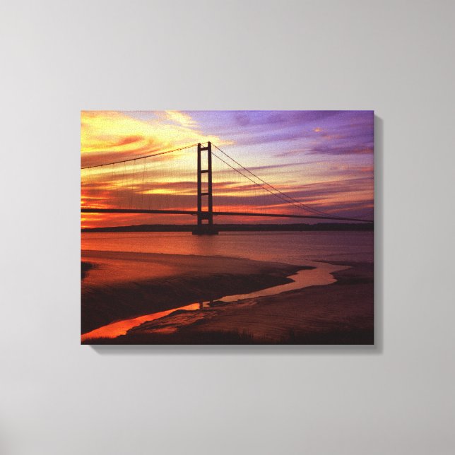 Foto på Colorful Humber Bridge Sunset Canvastryck (Framsida)