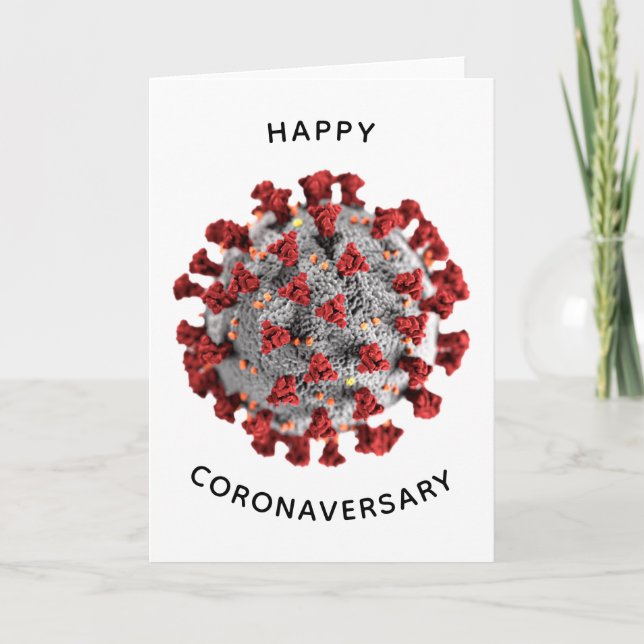 Foto på coronaversary covid virus Card för lycklig Kort (Framsida)