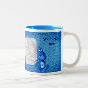 Foto på Cute Blue Dragon Personlig Två-Tonad Mugg