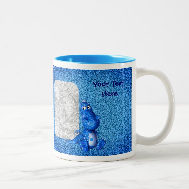 Foto på Cute Blue Dragon Personlig Två-Tonad Mugg (Höger)