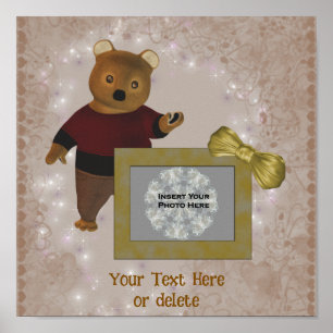 Foto på Cute Brown Bear Ram Personlig Poster